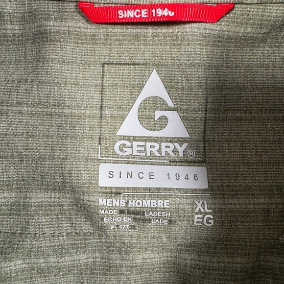 Gerry Shortsleeve Button Down Up Shirt Mens Size XL Green Collared - Picture 3 of 8